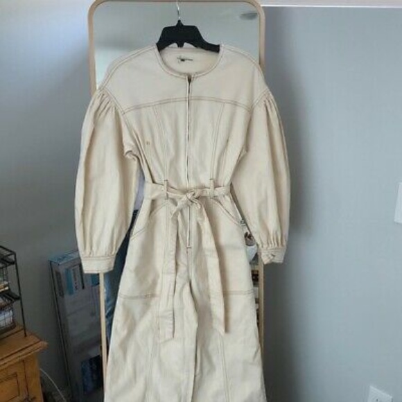 Ulla Johnson Akiba Jumpsuit size 4 Ivory Denim - Picture 4 of 6